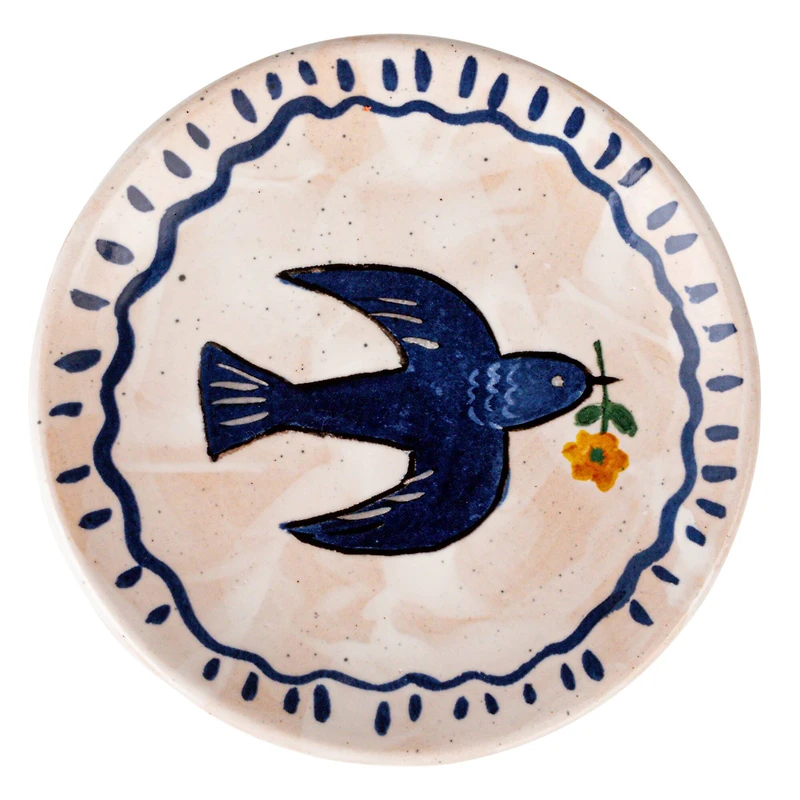 Hello Honey® 6" Enchanted Fauna Series Hand-Painted Stoneware Plate Set