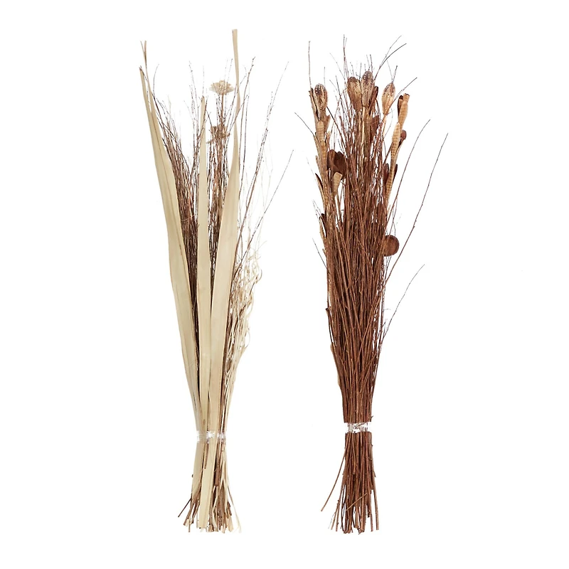 Set of 2" Brown Sea Grass Natural Foliage, 46" x 15"