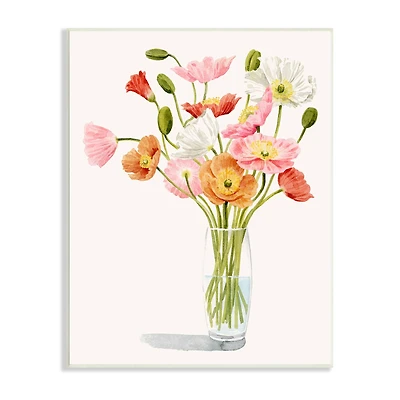 Stupell Industries Vivid Poppies Glass Floral Bouquet Arrangement Wall Plaque Art