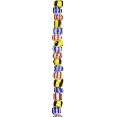 Multicolor Striped Lamp Work Glass Mixed Beads by Bead Landing®