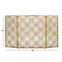 Gold Metal Contemporary Fireplace Screen
