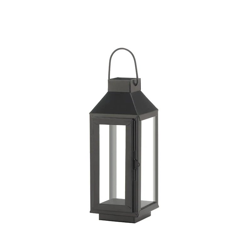 10" Black Iron & Glass Square Lantern