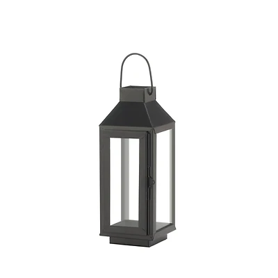 10" Black Iron & Glass Square Lantern