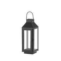 10" Black Iron & Glass Square Lantern