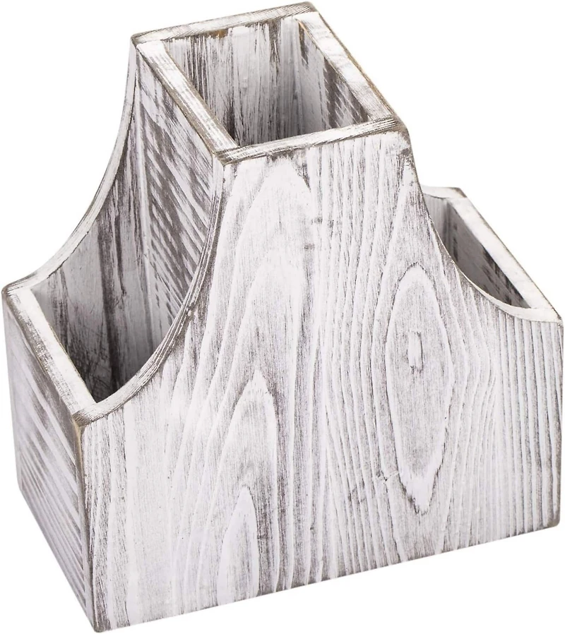 NEX™ 6.5" Rustic White 3-Compartment Remote Control Holder