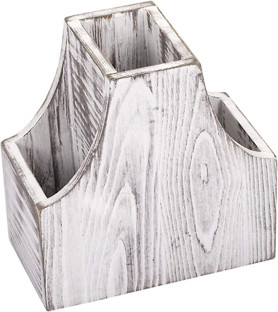 NEX™ 6.5" Rustic White 3-Compartment Remote Control Holder