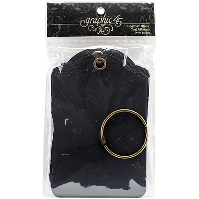 Graphic 45 Staples Regular Black Tag Album, 5.75" x 3.88"