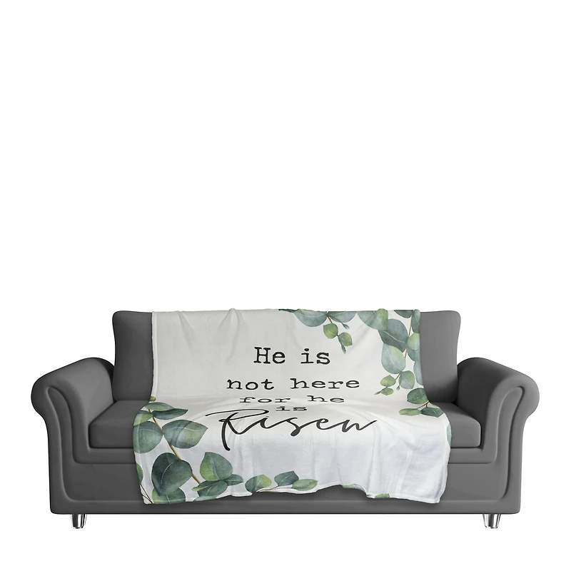 For He is Risen with Leaves Throw Blanket