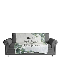 For He is Risen with Leaves Throw Blanket