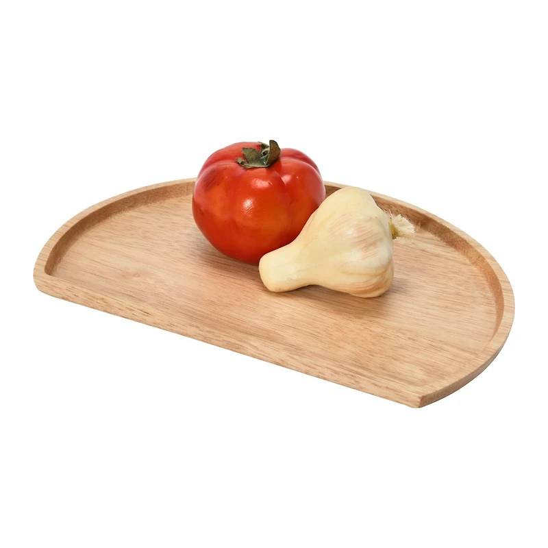 Hello Honey® 11" Natural Modern Wood Semi Circle Tray