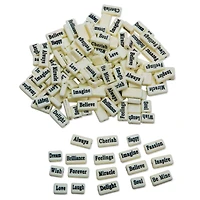 S&S Worldwide® Ivory Inspiring Word Beads, 144ct.