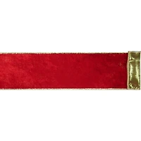 2.5" x 15ft. Red & Gold Wired Velvet Ribbon by Celebrate It®