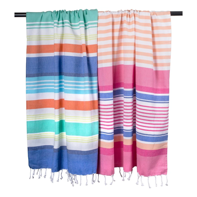 Fouta Towel Blue Beachy Stripe