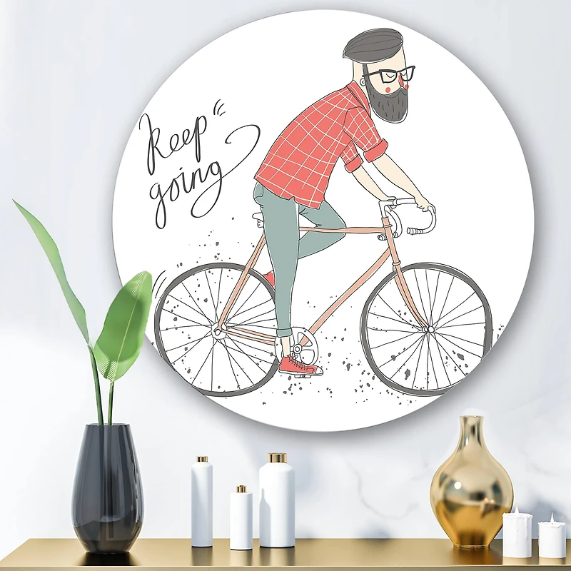 Designart - Hipster Man On A Bicycle