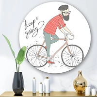 Designart - Hipster Man On A Bicycle