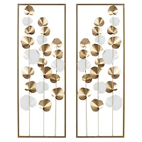 Gold & White Floral Wall Art Set, 2ct.