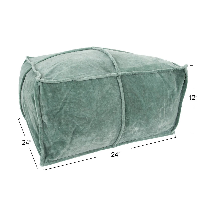 Hello Honey® 24" Square Cotton Velvet Pouf