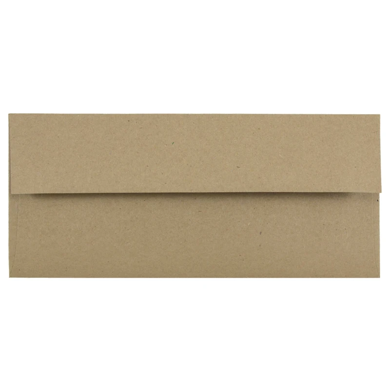 JAM Paper #10 Business Premium Brown Kraft Straight Flap Envelopes, 50ct. 