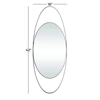 Black Contemporary Wall Mirror, 16" x 2" x 42"