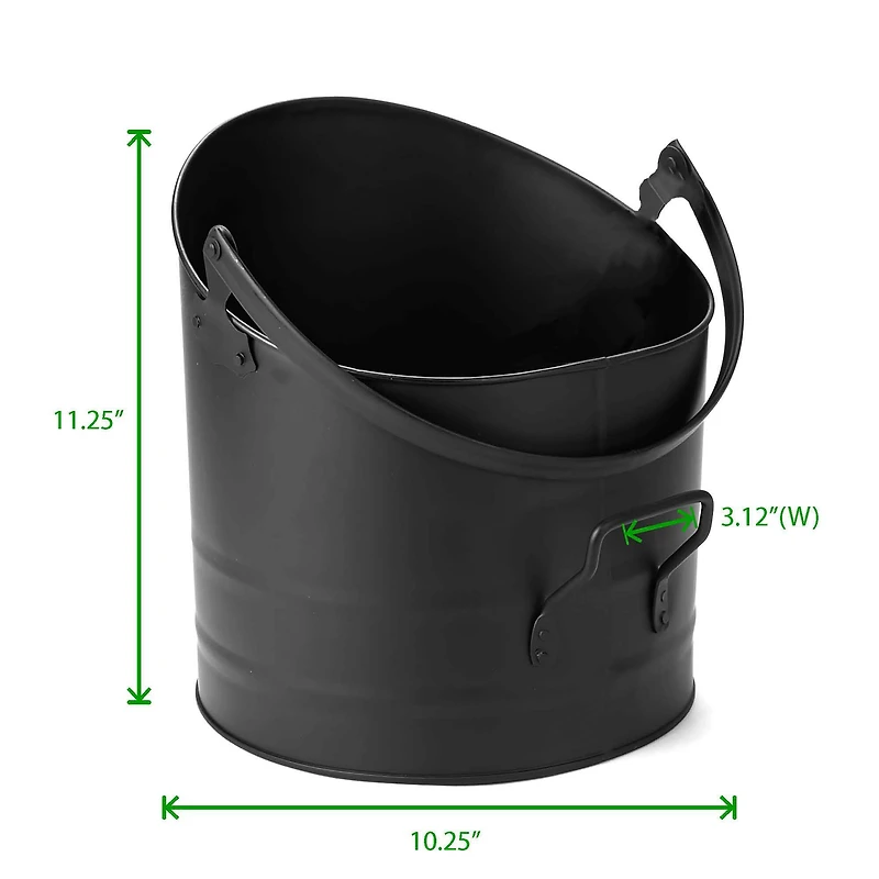 Mind Reader Large Fireplace Bucket with Handle