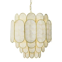 Hello Honey® 17.5" 4-Tier Capiz and Metal Chandelier