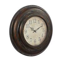 Brown Rustic Metal Wall Clock, 24" x 24"