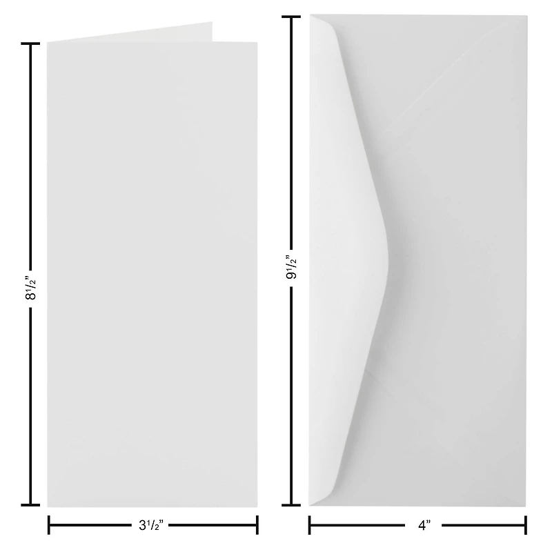 PA Paper™ Accents 3.5" x 8.5" Slimline Smooth Solar White Cards & Envelopes, 10ct