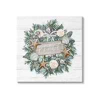 Stupell Industries Sea Life Holiday Peace Wreath Canvas Wall Art