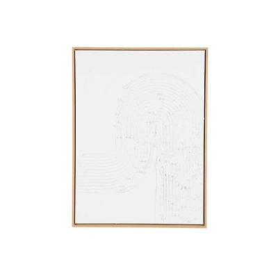 24" x 32" White Canvas Framed Wall Art