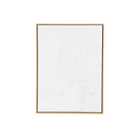 24" x 32" White Canvas Framed Wall Art