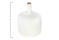 Hello Honey® 6" Cream Stoneware Vase with Reactive Glaze Finish