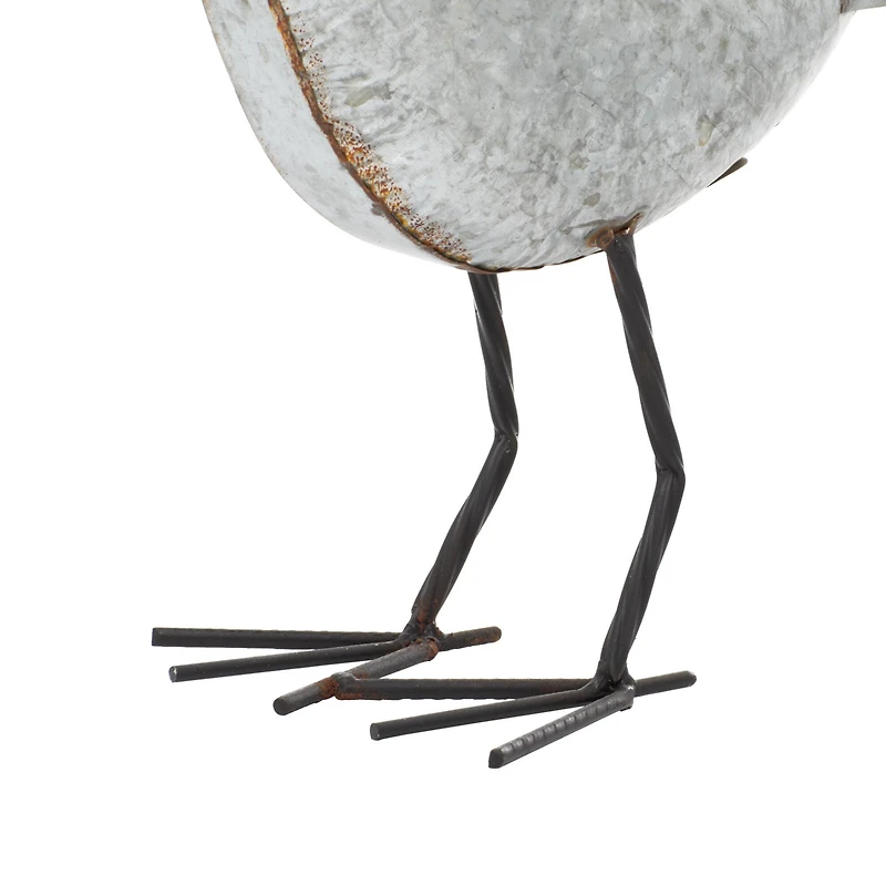 Gray Metal Farmhouse Bird Sculpture Set