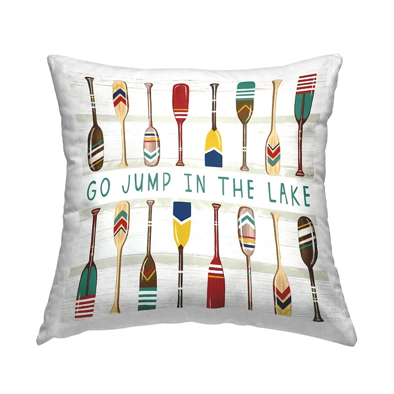 Stupell Industries Jump In The Lake Various Boating Oars Paddles Throw Pillow, 18" x 18"