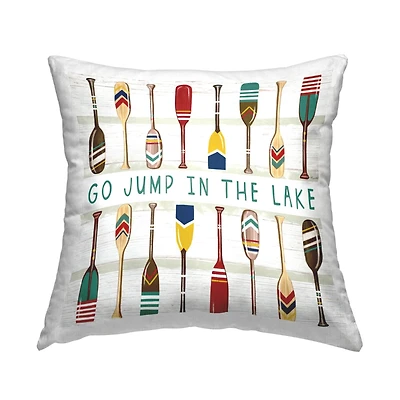Stupell Industries Jump In The Lake Various Boating Oars Paddles Throw Pillow, 18" x 18"