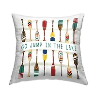 Stupell Industries Jump In The Lake Various Boating Oars Paddles Throw Pillow, 18" x 18"