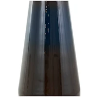 16" Blue Metal Ombre Vase with Brown Accents