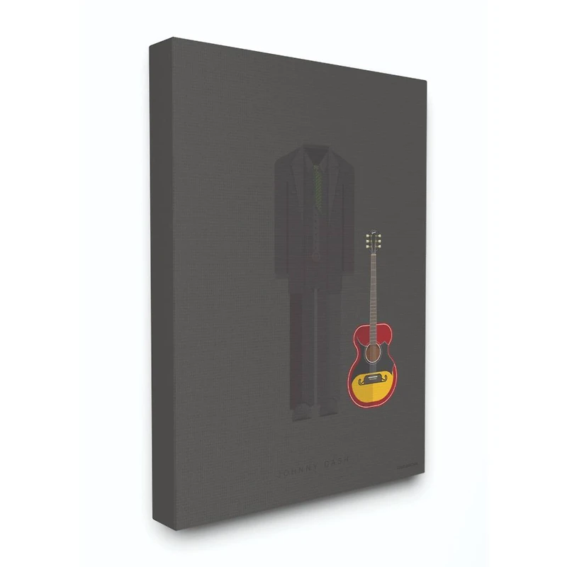 Stupell Industries Johnny Cash Minimalist Illustration Canvas Wall Art