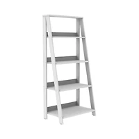 Walker Edison 55" White Modern Ladder Bookshelf