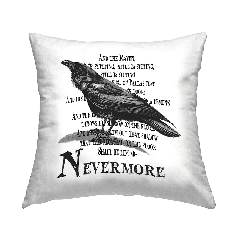 Stupell Industries Nevermore Raven Spooky Halloween Throw Pillow