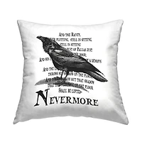 Stupell Industries Nevermore Raven Spooky Halloween Throw Pillow