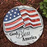 Santa's Workshop 10" God Bless America Stepping Stone