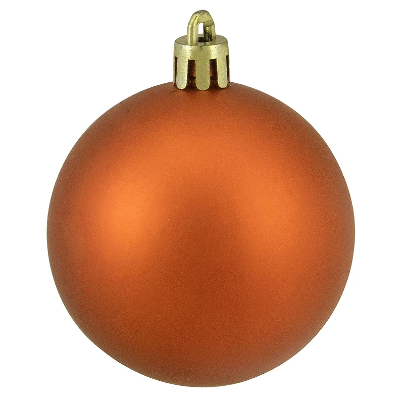 24ct. 2.5" Orange 4-Finish Shatterproof Christmas Ball Ornaments