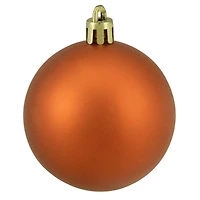 24ct. 2.5" Orange 4-Finish Shatterproof Christmas Ball Ornaments