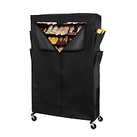 Honey Can Do Black Rolling Shoe Rack & Shoe Rack Cover