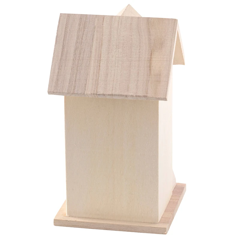 7.5" Unfinished Wood Townhouse Birdhouse by Make Market®
