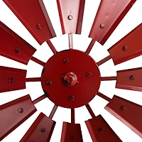 Glitzhome® 28.5" Red Metal Wind Spinner Wall Décor