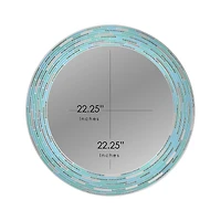 Head West Sea Glass 2 Tile Framed Round Wall Vanity Mirror - 30" x 30"