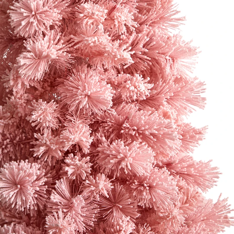 7ft. Pre-Lit Holiday Pink Cashmere Artificial Christmas Tree, White LED Lights