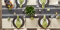 DII® 72" Dobby Striped Fringe Ribbed Table Runner