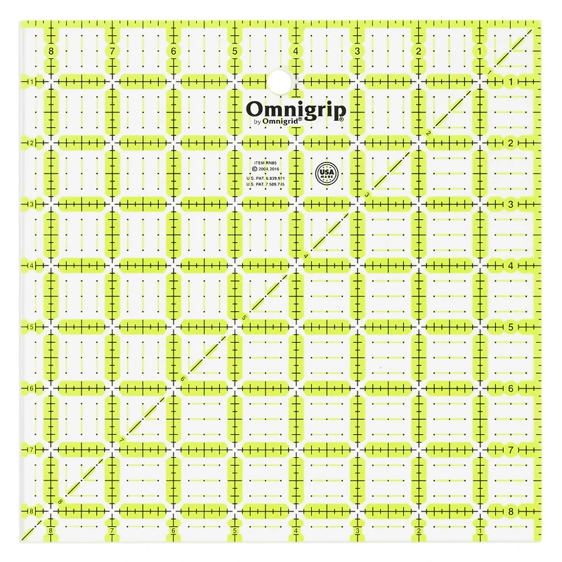 Omnigrip® by Omnigrid® 8.5" x 8.5" Non-Slip Square Quilting Ruler